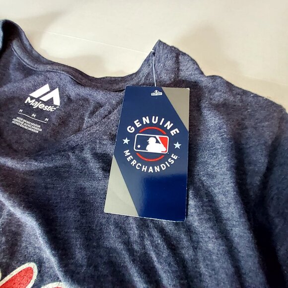 Majestic Atlanta Braves Womens T-Shirt Heathered Navy Size M Genuine MLB - Picture 6 of 10